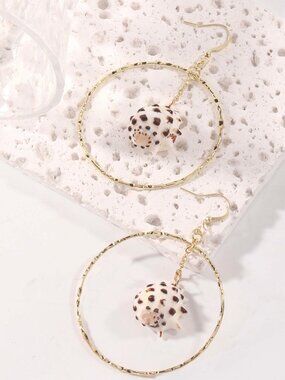 Spiny Shell Hoop Earrings, Natural Shells